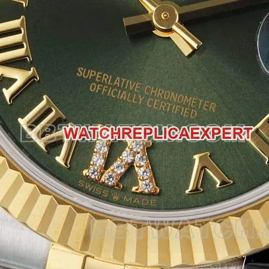 ARF FactoryRolex log 1:1super clonegreen dial31mm gold five-grid chain link278273braceletlive photos