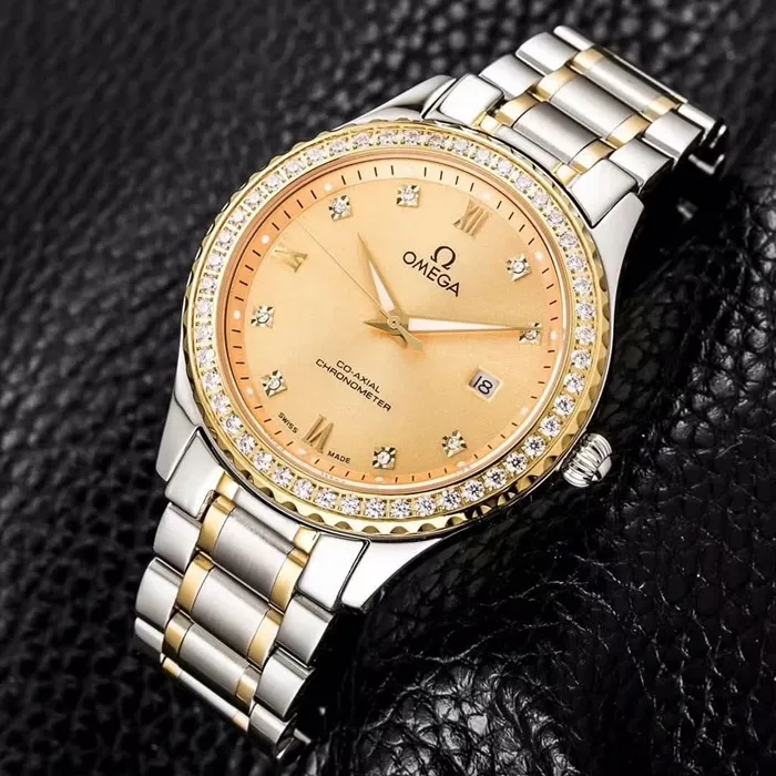 Front view of hot new Omega men’s and women’s watches
