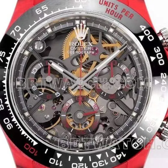 TW factory RolexDaytona1:1super carbon fiber hollow plate red braceletlive photos