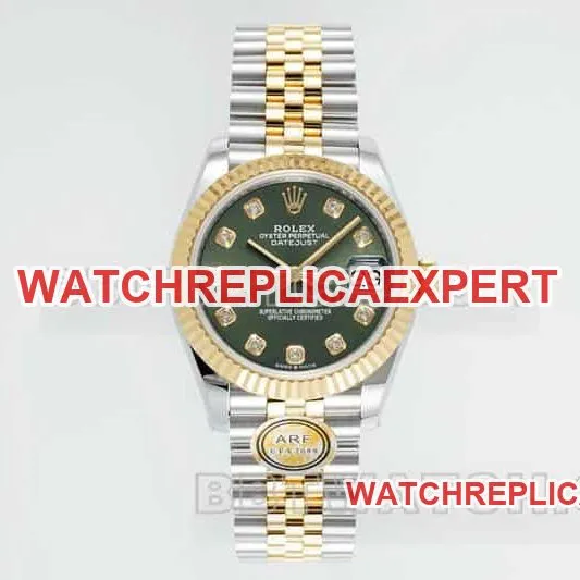 ARF FactoryRolex log top-tier 1:1high-quality replicagreen dial31mm gold five-grid chain link278273front live photo
