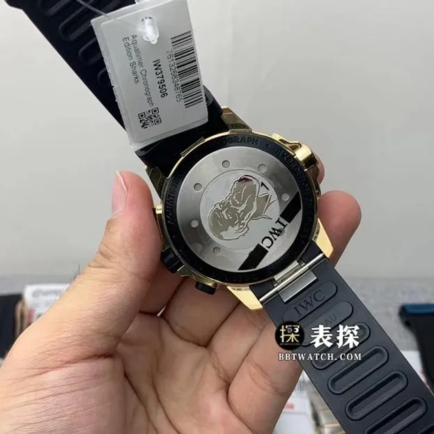 V6 factory IWC watch men's marine timepiece IW379503 black panda dial rubber model picture and price side live photo