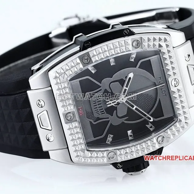 TW factory Hublot1:1super skull and hourglass patch pattern dial rubber caseback live photo