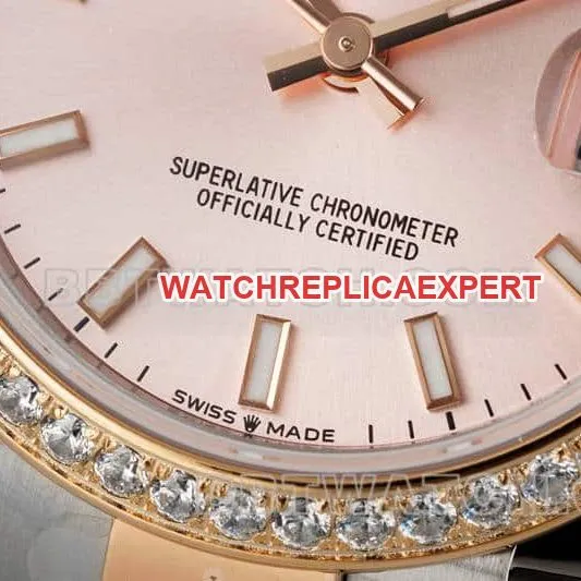 ARF FactoryRolex log super clonerose gold plate diamond bezel31mm gold three grid link 278381side live photo