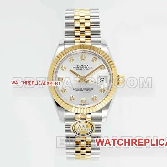 ARF FactoryRolex log 1:1top-tier replicasilver dial31mm gold five-lattice chain link278273side live photo