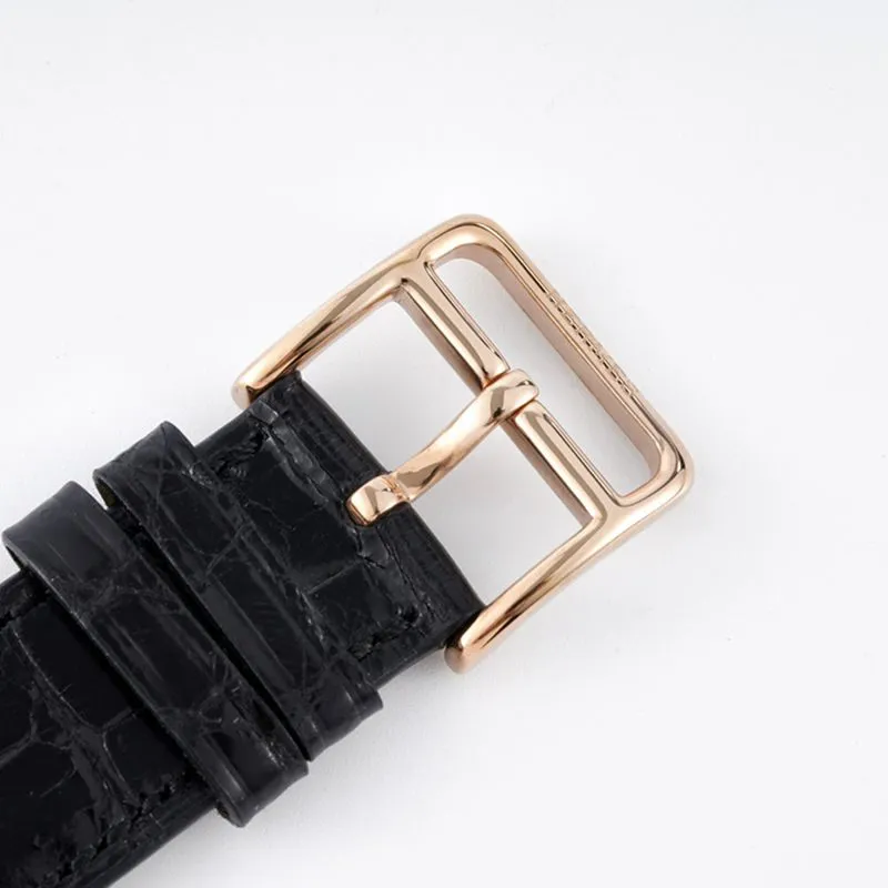 Hermès top-tier watch HeureH three-hand series ladies quartz diamondleather strap watch front view