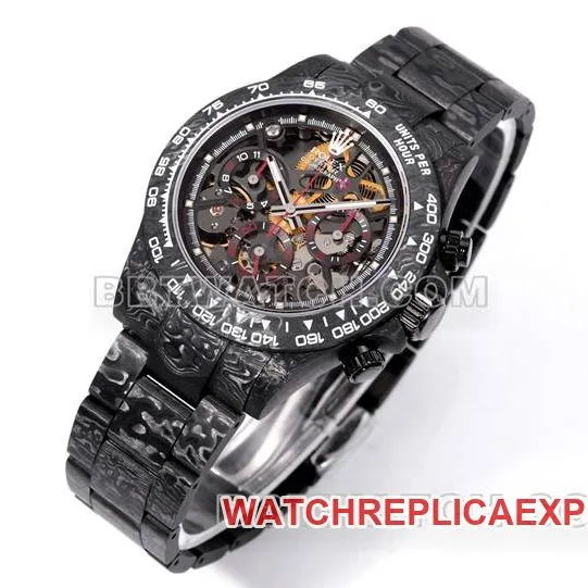 watch TWF factory Rolex Daytona carbon fiber modified custom red front live photo