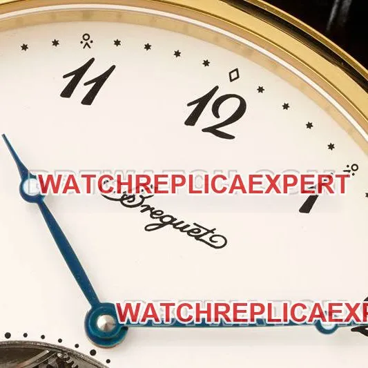 Breguet watch RMS factory classic white dialtourbillonyellow gold mechanical leather strap caseback live photo