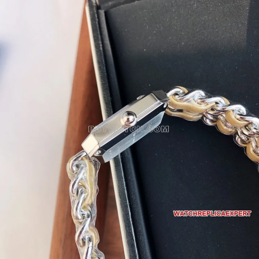 Chaneltop-tier 1:1super gray plate gold satin ribbon chain stainless steel bracelet H5584caseback live photo