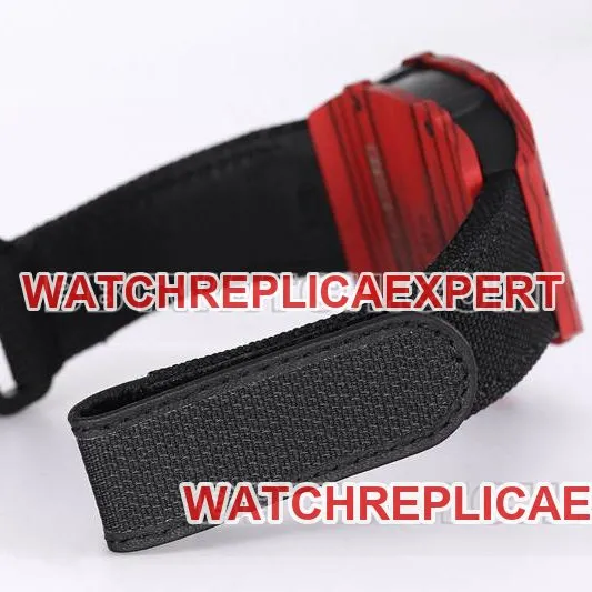 Richard Mille Watch BBS Factory Tourbillon Mechanical Black Rubber Braided Velcro BraceletRM27-03braceletlive photos