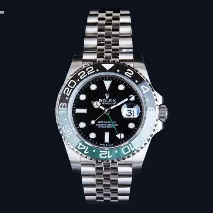 V9 factory top-tier replicaRolexGMT-MasterGMT V4 black and green ceramic bezel3285 all-in-one blue hairspring men's watch clasp picture