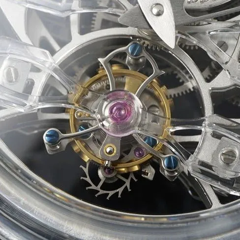 top-tier Girard-Perregaux watch tourbillon men's white dialleather strap fully automatic movement Golden Bridge series movement picture