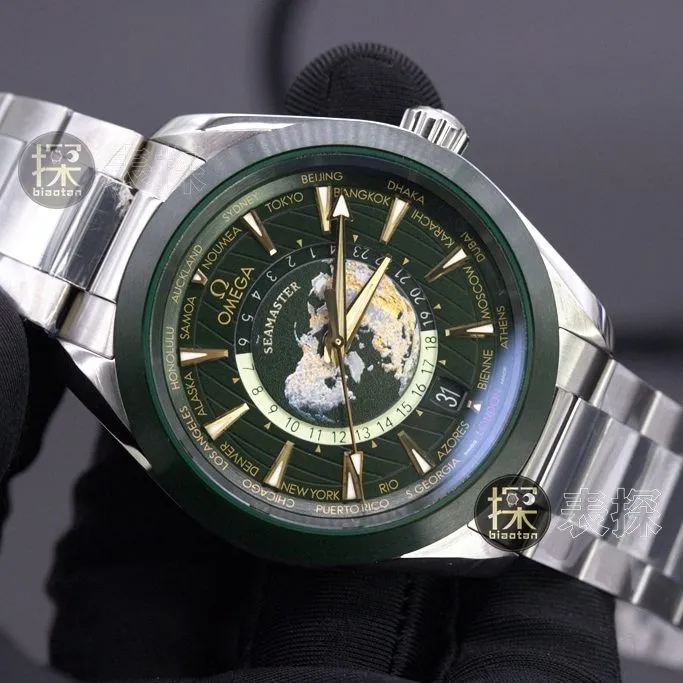 vs world time green dial, Omega1:1 watch, overall real shot