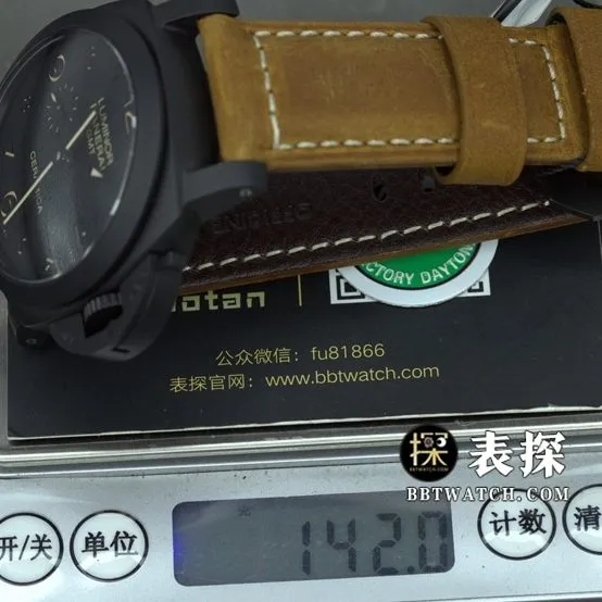 SBF factory Panerai1:1super watch men's black dialleather strap model pictures and prices side live photo