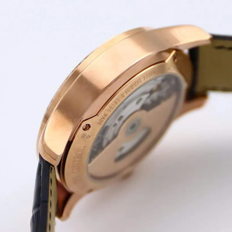 Jaeger-LeCoultre master top-tierhigh-quality watch 1662451 series automatic genuine tourbillon men's diamond gold watch white dial watch movement picture