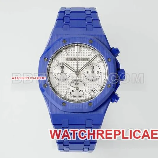 Audemars Piguet collectible watch APS factory Royal Oak silver white dial mechanical blue steel bracelet model 26240caseback live photo