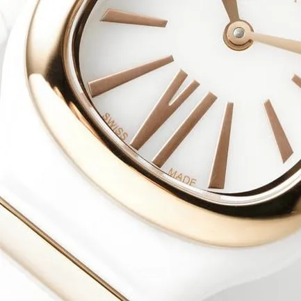 BV factory top-tier watch Bvlgariquartz women's white dialceramicbracelet watch detail shots