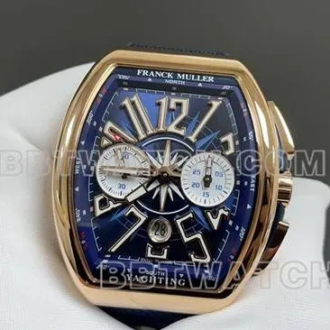 ABF factory top-tier watch Frank Muller V45 blue dial gold case leather braceletside live photo