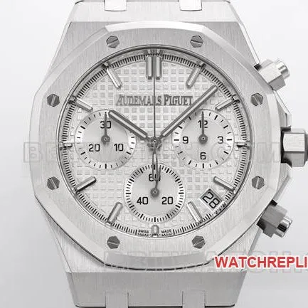 1:1replica watchZF FactoryRoyal OakAudemars Piguetsilver dial mechanical 26240front live photo