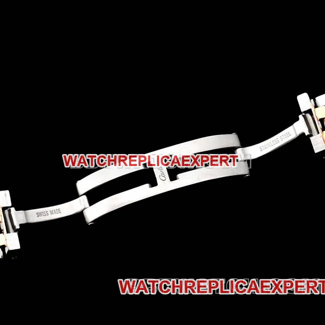 collectible watch cheetah BBa factory Cartierwhite dial rose goldsteel braceletquartzcaseback live photo