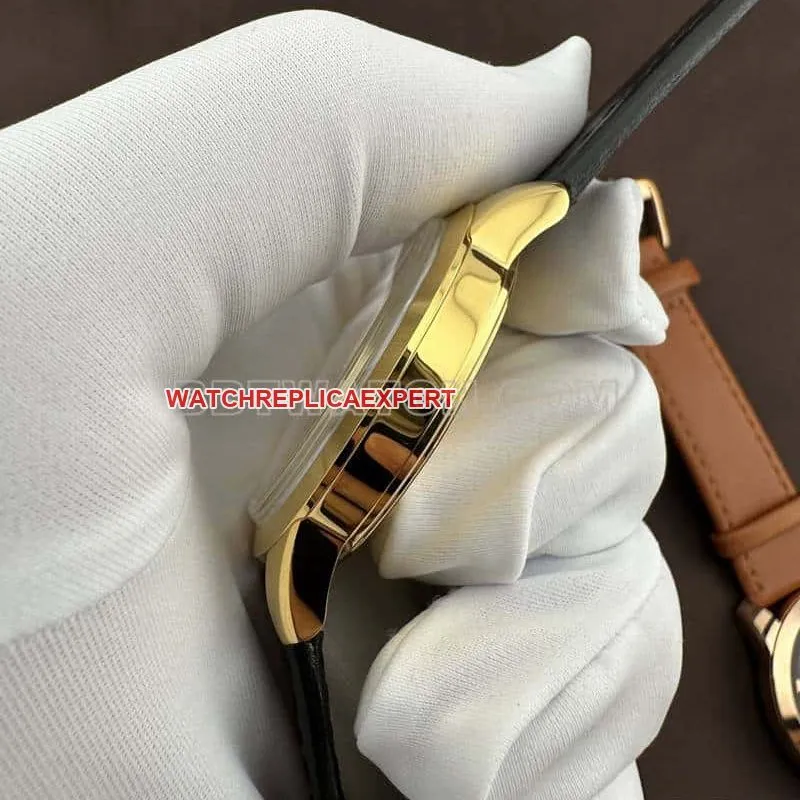 AF FactoryLongines Concast stop-tier silver white dialyellow goldleather strap model front live photo