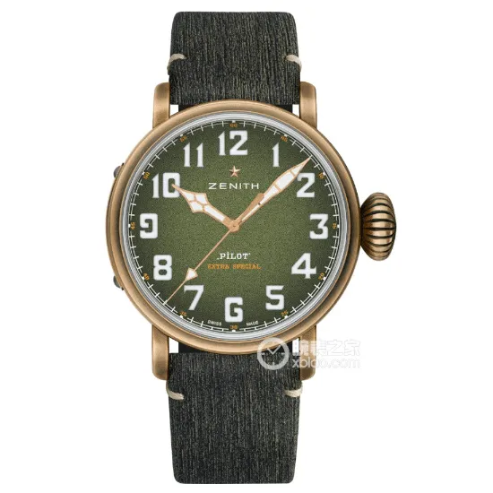 XF Pilot Zenith collectible watches khaki green grained disk belt model 29.2430.679/63.I001