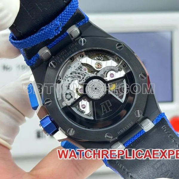 Audemars Piguet collectible Watches LS Factory Royal Oak Offshore 43MM Blue Plate Chronograph Mechanical Rubber Model 26420 Strap Actual Pictures