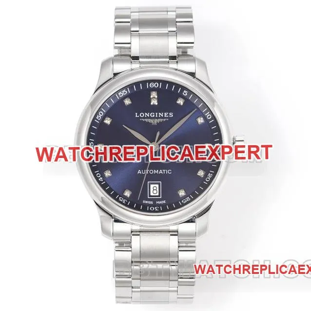 Longines collectible watches XC factory master craftsman blue plate diamond hour markers L888 mechanical movement steel strap models front actual photo