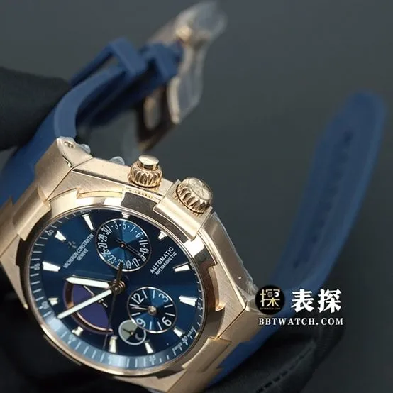 TWA Vacheron Constantin1:1replica watch lumeblue dialrose gold dual time zone leather strap model P47450/000A-9039 overall live photos