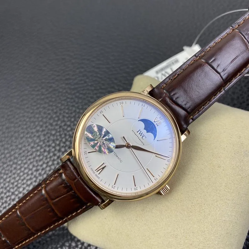 IWC watch Portofino series moon phase automatic watch back cover picture
