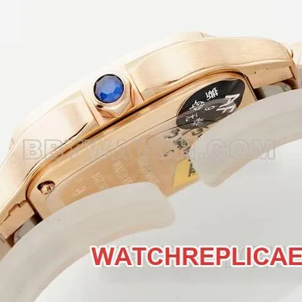 collectible watch Cartiersilver dial Santos quartz movementrose goldbraceletfront live photo