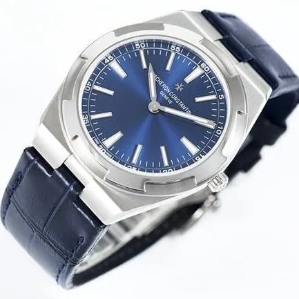 8F factory top-tier replicaVacheron Constantin men's blue dialrubber strap ultra-thin series automatic winding mechanical watch detail shots