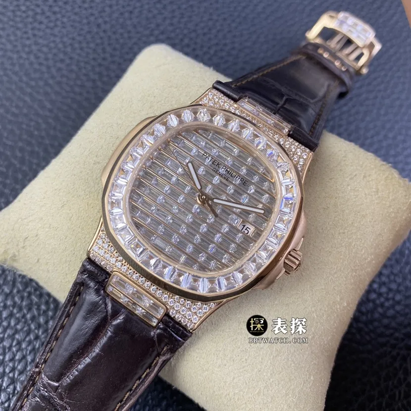 GS factory Patek Philippe sporty and elegant watch men's diamond plate leather strap model pictures and prices clasplive photos