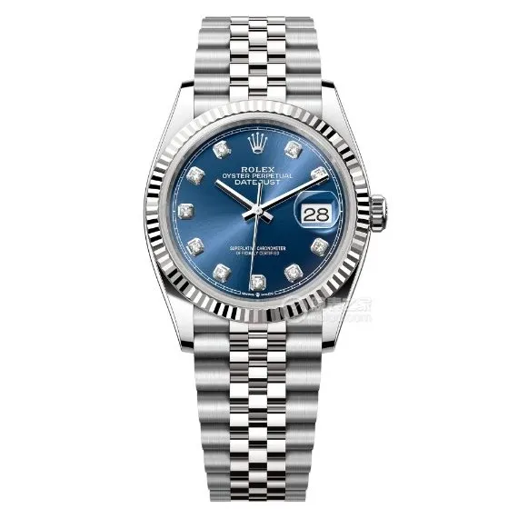Factory C Rolex log top-tier 1:1high-quality replica36mmblue dial diamond hour markers m126234-0037front live photo