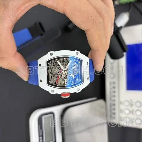 collectible watch UMI factory Richard Mille hollow plate white shell mechanical RM67-02front live photo