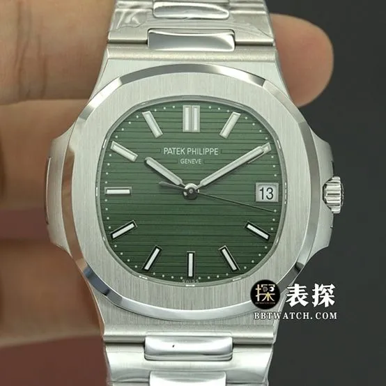 3K Factory sporty and elegant Patek Philippe1:1replica watch lumegreen dialsteel bracelet model 5711/1A-014clasplive photos