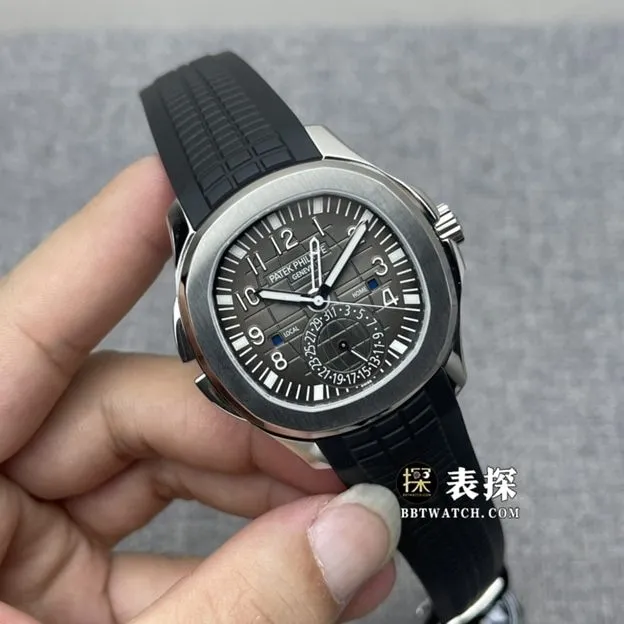 ZF FactoryPatek Philippe5164A-001top-tier 1:1super watch men's black dial dual time zone rubber model picture and price side live photo