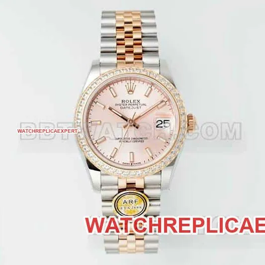 ARF FactoryRolex log super clonerose gold disk diamond bezel31mm intergold five-lattice chain link 278381braceletlive photos