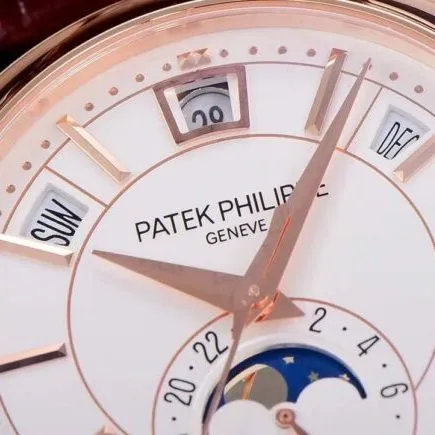 GR factory top-tier watch Patek Philippe top-tier complex function series version 5205G-013 rose gold plate white background men's mechanical watch movement picture