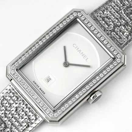 top-tier replicaChanel women's white dialsteel braceletBOY·FRIEND series quartz watch back cover picture