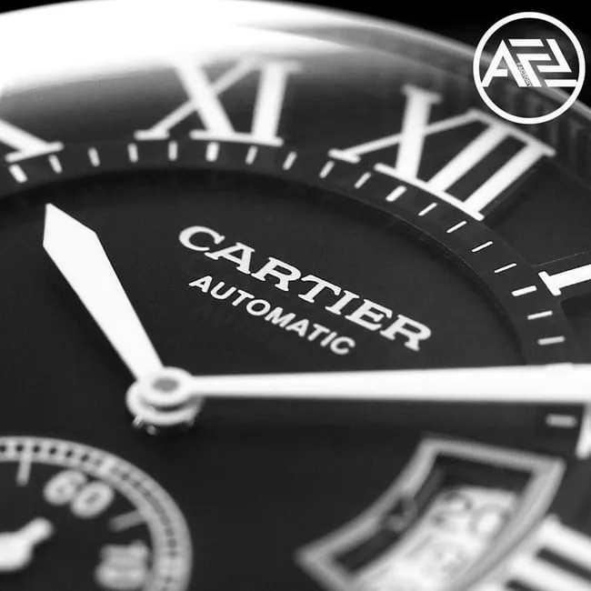 Cartiertop-tier watch men's automatic movement Kalibo series black dialsteel bracelet watch detail shotsclasp picture