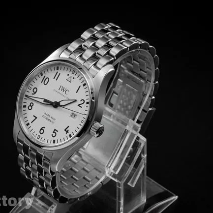 V7 Factory Top IWC Men's White Dial Steel Band Pilot Series 18 Round Dial Mechanical Watch Clasp Photo