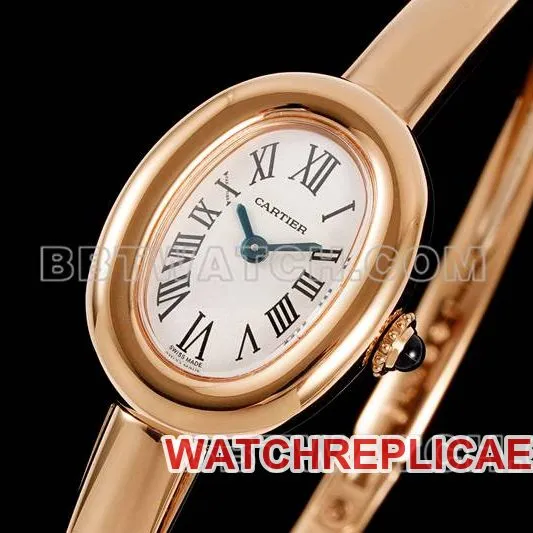 Cartier1:1replica watch BLS factory bathtub 16 size quartzrose gold bracelet watch caseback live photo