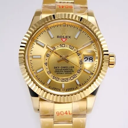Top-tier watch Rolex men's gold plate gold steel bracelet Navigator series automatic movement watch back cover picture