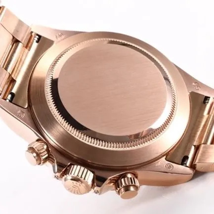 top-tier replicaRolex men's black dialrose gold with new Daytona rainbow automatic movement watch front view