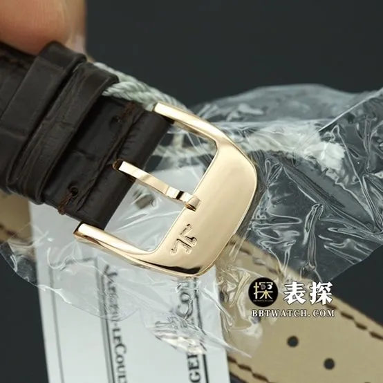 APS factory master Jaeger-LeCoultre1:1replica watch eggshell yellow plate rose goldmoon phaseleather strap model 1362511caseback live photo