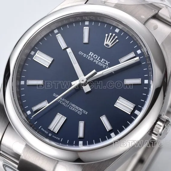 Factory C Rolex Oyster Perpetual 1:1top-tier replica41mmblue dialm124300-0003side live photo