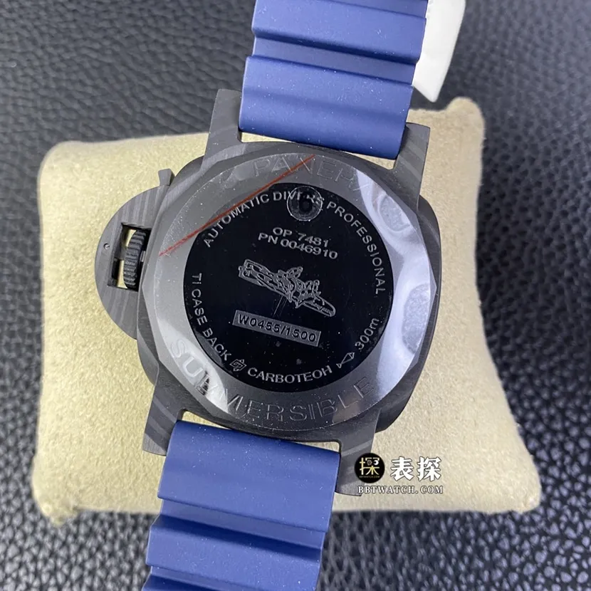SBF factory Panerai sneak PAM012321:1super watch men's dark blue dial rubber model picture and price front live photo