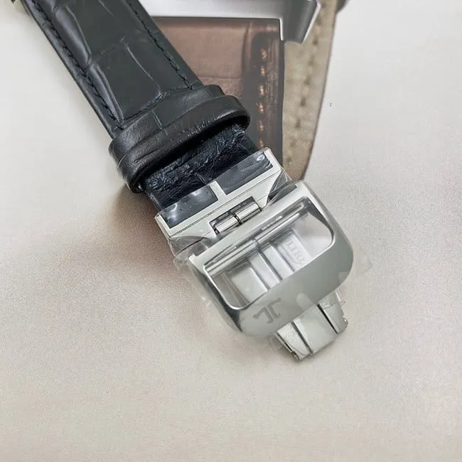 Jaeger-LeCoultretop-tier watch men's black dial black belt flip series leather strap watch clasp picture