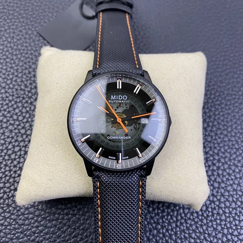Mido high-quality watch newly launches Commander Gradient Champs series gradient 80-hour watch movement picture