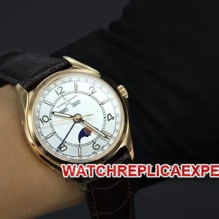 ZF Vacheron Constantin top Wulu type men's white disk brown strap automatic mechanical watch buckle figure